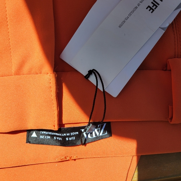 NWT Zara Blogger Favorite Orange Cut Out Flare Pants Size S - Picture 11 of 16